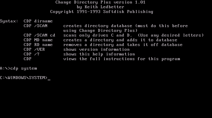 Change Directory Plus 1.01 - Use